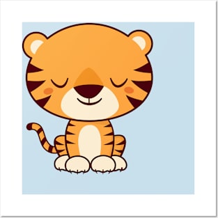 Kawaii Cute and Adorable Tiger Posters and Art